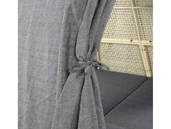 ModernLuxe Ligstoel-Tuinbed - Rotan Tent Voor 2 Personen - Met Gordijn En Kussens - Beige