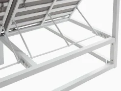 MYLIA Ligstoel-Tuinbed Met Baldakijn Van Aluminium - Wit En Grijs - Livadis Van