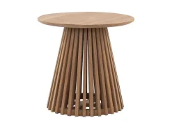 MYLIA Salontafel-Tuinbijzettafel Van Teakhout D50 Cm - Licht Naturel - Triani