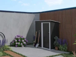 EXPERTLAND Tuinhuis-Tuinhuis Van Grijs Gegalvaniseerd Staal Biron - 1,1M