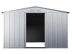 EXPERTLAND Tuinhuis-Tuinhuisje Van Gegalvaniseerd Staal - Grijs - Linus - 9,92 M