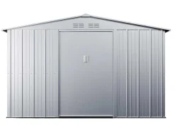 EXPERTLAND Tuinhuis-Tuinhuisje Van Gegalvaniseerd Staal - Grijs - Linus - 9,92 M