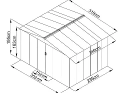 EXPERTLAND Tuinhuis-Tuinhuisje Van Gegalvaniseerd Staal - Grijs - Linus - 7,82M