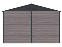 EXPERTLAND Tuinhuis-Tuinhuisje Van Gegalvaniseerd Staal Met Houteffect Adelmo - Grijs - 10,98 M