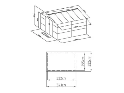 EXPERTLAND Tuinhuis-Tuinhuisje Van Gegalvaniseerd Staal Met Houteffect Adelmo - Grijs - 10,98 M