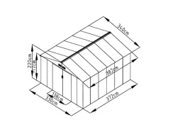 EXPERTLAND Tuinhuis-Tuinhuisje Van Grijs Gegalvaniseerd Staal Archer - 12,99 M