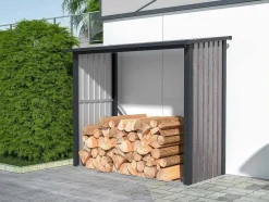 EXPERTLAND Tuinhuis-Tuinhuisje Van Verzinkt Staal Met Houteffect 1,98 M3 - 2 Kub - B182 X D89 X H156 Cm - Birwood