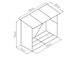 EXPERTLAND Tuinhuis-Tuinhuisje Van Verzinkt Staal Met Houteffect 1,98 M3 - 2 Kub - B182 X D89 X H156 Cm - Birwood