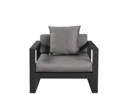 MYLIA Loungeset-Tuinsalon Molokai In Aluminiun: Driezitsbank, 2 Fauteuils, Salontafel