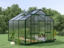 EXPERTLAND Tuinkas-Tuinserre Van Polycarbonaat Anissa Met Basis - 5,9 M - Groen