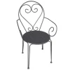 MYLIA Tuinset-Tuinset Met Tafel En 4 Stoelen Van Metaal Met Smeedijzer Aspect - Antraciet - Guermantes