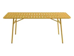MYLIA Tuinset-Tuintafel D160 Cm Van Metaal - Mosterdgeel - Mirmande Van