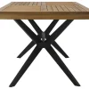 MYLIA Tuinset-Tuintafel Van Acaciahout En Zwart Metaal Tobaga - L. 180 Cm