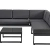 MYLIA Loungeset-Tuinzithoek Van Aluminium: Salontafel En Hoekbank Met Afneembare Hoek 6 Personen - Antraciet - Palaos Ii