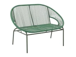 MYLIA Loungeset-Tuinzithoek Van Gevlochten Harsdraden: Twee Fauteuils, Een Bank En Een Tafel - Kaki - Alios Iii Van
