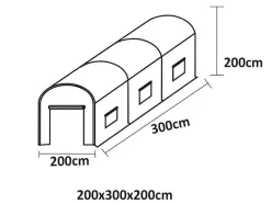 EXPERTLAND Tuinkas-Tunnelkas Met Staalstructuur Ipomea 6M - L300Xb200Xh200 Cm