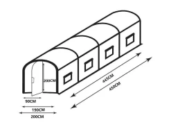 EXPERTLAND Tuinkas-Tunnelkas Met Structuur Van Gegalvaniseerd Staal En Deur 9 M - L450 X B200 X H200 Cm - Alocasia