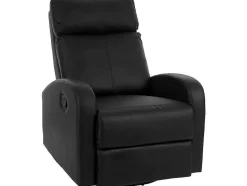 Vente-unique Fauteuil Met Holle Rugleuning-Tv-Fauteuil Mcw-A54 Premium, Kunstleer Zwart
