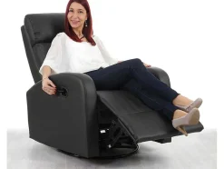 Vente-unique Fauteuil Met Holle Rugleuning-Tv-Fauteuil Mcw-A54 Premium, Kunstleer Zwart