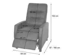 Vente-unique Fauteuil Kunstleer-Tv-Fauteuil Mcw-K52, Bruin
