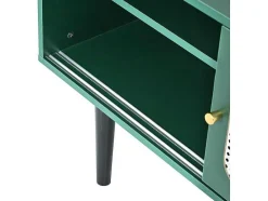 ModernLuxe Tv-Meubel-Tv-Meubel 160 Cm - 2 Rotan Schuifdeuren En 2 Lades - Groen