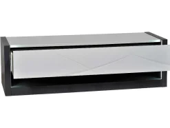 Vente-unique Tv-Meubel-Tv-Meubel 1 Lade En 1 Vak - Met Led-Verlichting - Antraciet En Wit Gelakt - Ludmila