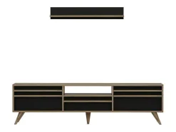 EPIKASA Tv-Meubel-Tv-Meubel Hira - Zwart - 180X35X48 Cm -