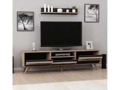 EPIKASA Tv-Meubel-Tv-Meubel Hira - Zwart - 180X35X48 Cm -