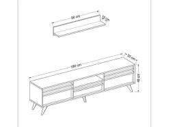 EPIKASA Tv-Meubel-Tv-Meubel Hira - Zwart - 180X35X48 Cm -