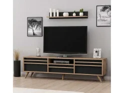 EPIKASA Tv-Meubel-Tv-Meubel Hira - Zwart - 180X35X48 Cm -