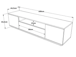 Vente-unique Tv-Meubel-Tv-Meubel Met 3 Deuren En 1 Nis - Wit En Naturel - Lotula