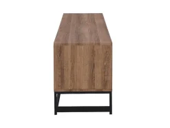 Vente-unique Tv-Meubel-Tv-Meubel Met 3 Deuren En 2 Nissen - Mdf - Naturel En Zwart - Caratana