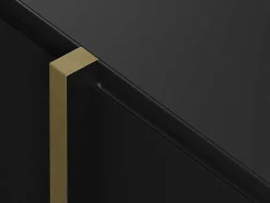 Vente-unique Tv-Meubel-Tv-Meubel Met 4 Deuren Van Mdf - Zwart En Goud - Luvonia