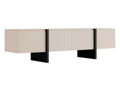 Vente-unique Tv-Meubel-Tv-Meubel Met 4 Deuren Van Mdf - Beige En Zwart - Luvonia