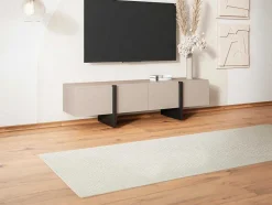 Vente-unique Tv-Meubel-Tv-Meubel Met 4 Deuren Van Mdf - Beige En Zwart - Luvonia