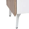 Vente-unique Tv-Meubel-Tv-Meubel Met 4 Lades En 2 Nissen - Mdf & Metaal - Witgelakt & Naturelkleur - Cayana