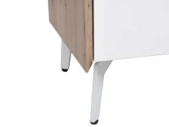 Vente-unique Tv-Meubel-Tv-Meubel Met 4 Lades En 2 Nissen - Mdf & Metaal - Witgelakt & Naturelkleur - Cayana