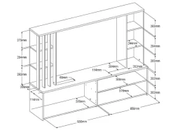 Vente-unique Tv-Meubel-Tv-Wand Met Opbergruimte - Naturel En Wit - Gorbella