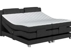 Palacio Elektrisch Relaxatiebed-Tweepersoons Boxspring Met Elektrische Bedbodem + Matras En Dekmatras Castel Van - 2X80X200 Cm - Antraciet