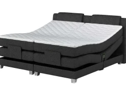 Palacio Elektrisch Relaxatiebed-Tweepersoons Boxspring Met Elektrische Bedbodem + Matras En Dekmatras Castel Van - 2X80X200 Cm - Antraciet