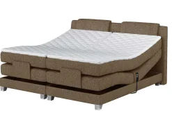 Palacio Elektrisch Relaxatiebed-Tweepersoons Boxspring Met Elektrische Bedbodem + Matras En Dekmatras Castel - 2X80X200Cm - Beige Stof