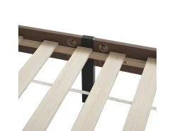 ModernLuxe Tweepersoonsbed-Tweepersoonsbed 160X200Cm - Met Kunstleer En Pvc Rotan Kussens - Met Houten Lattenbodem - Bruin