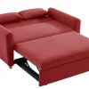 Vente-unique Scandinavisch-Tweezits Bedbank Van Stof Ayla - Rood