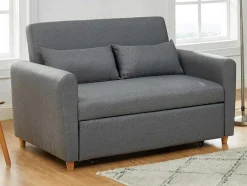 Vente-unique Scandinavisch-Tweezits Bedbank Van Stof Ayla - Grijs