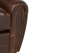 LINEA SOFA Club Zitbank-Tweezits Clubbank Van Leer Met Lived-In Aspect Baudoin - Bruin