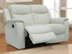 Vente-unique Relaxbanken Met Manuele Relaxfunctie-Tweezits Relaxbank Evasion Van Leer - Ivoorwit