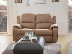 Vente-unique Aanbiedingen: Zitbank & Fauteuil-Tweezits Relaxbank Microvezel Hernani - Taupe