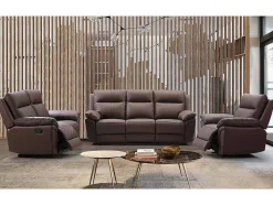 Vente-unique Relaxbanken Met Manuele Relaxfunctie-Tweezits Relaxbank Van Buffelleer Pakita - Bruin