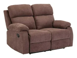 Vente-unique Relaxbanken Met Manuele Relaxfunctie-Tweezits Relaxbank Van Stof Tolzano - Donkerbruin