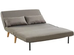 Vente-unique Tweezitsbank-Tweezits Slaapbank Posio Van Stof - Taupe